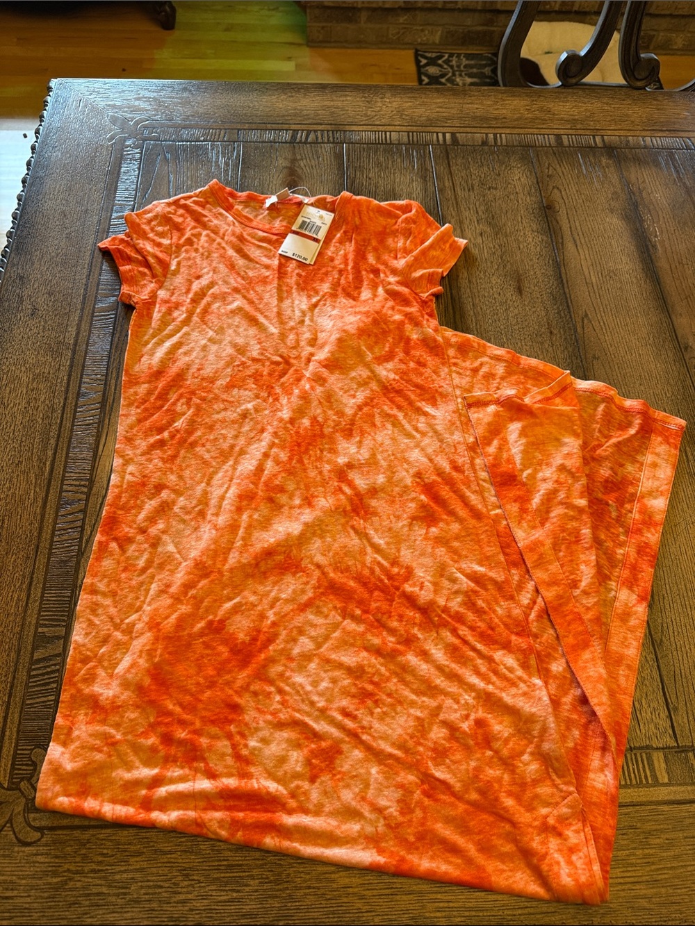 Michael Kors Orange Tie-Dye Maxi Dress with tags